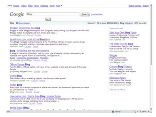 Definition BlogA blog is a personal homepage with more enhanced connectivity than an HTML-based Web site. In the blog system, individuals communication activities automatically form networks through which they can move from one blog to another without manually adding hyperlinks to each page. Once a communication network is formed, information may flow easily through it. The blog-ad is an attempt to expose the information of products and services to consumers interconnected by networks.  