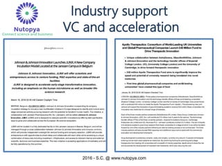 2016 - S.C. @ www.nutopya.com
Industry support
VC and acceleration
 