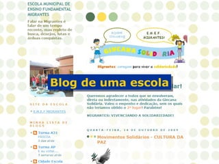 Divulgação de projetos Blog de uma escola