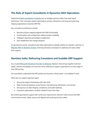Expert Consultants for Microsoft Dynamics Navision Support | PDF