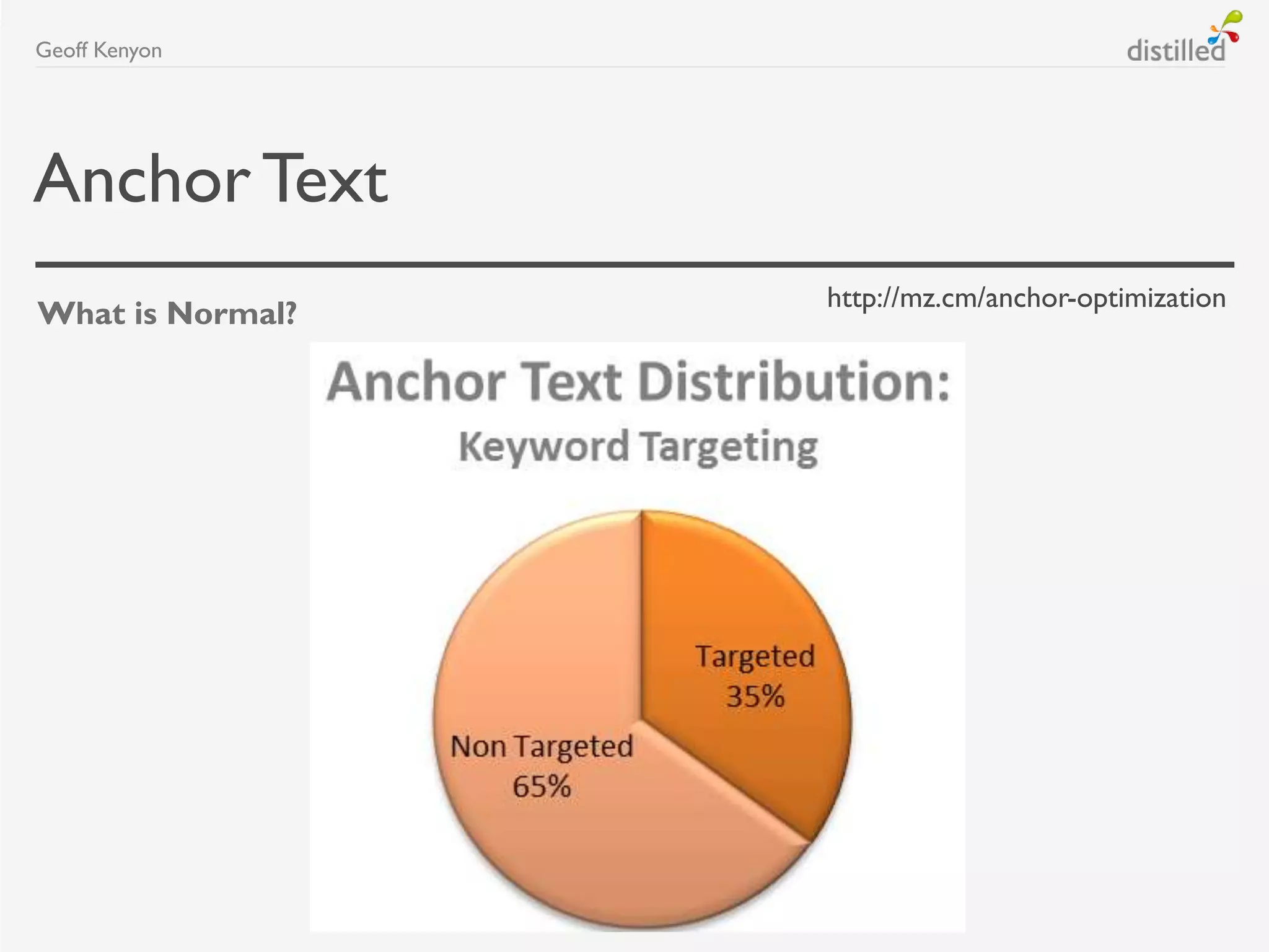 AnchorText
What is Normal?
Geoff Kenyon
http://mz.cm/anchor-optimization
 