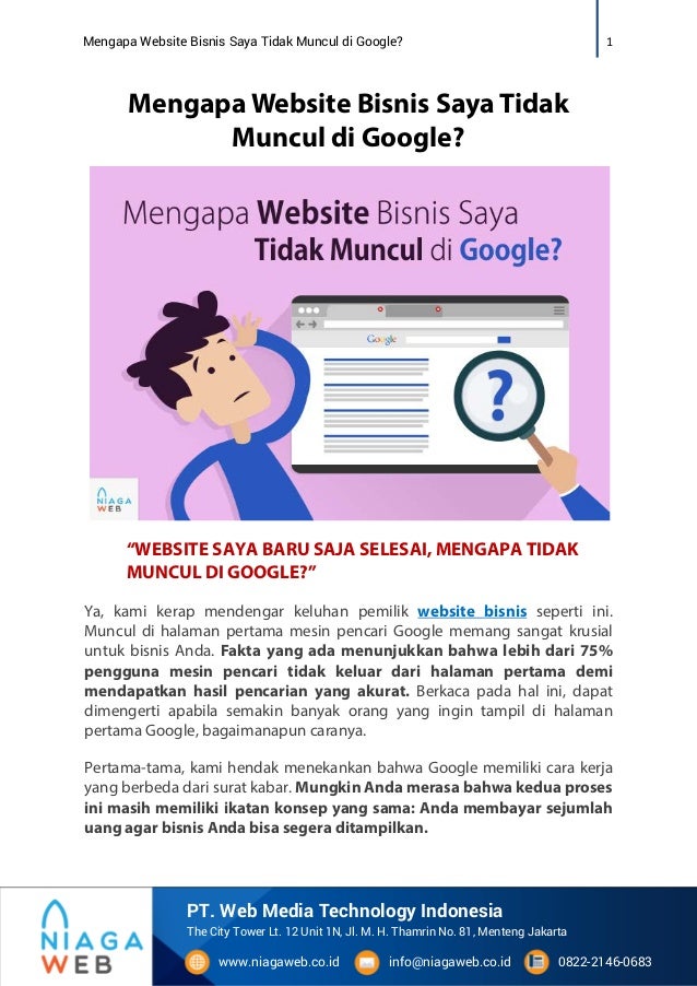 Mengapa Website Bisnis Saya Tidak Muncul di Google?