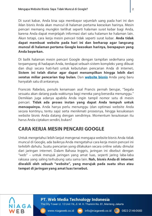 Mengapa Website Bisnis Saya Tidak Muncul Di Google Mengapa Website Bisnis Saya Tidak Muncul Di Google