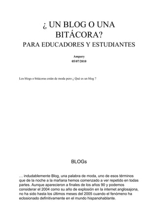 Blog o bitacora | PDF