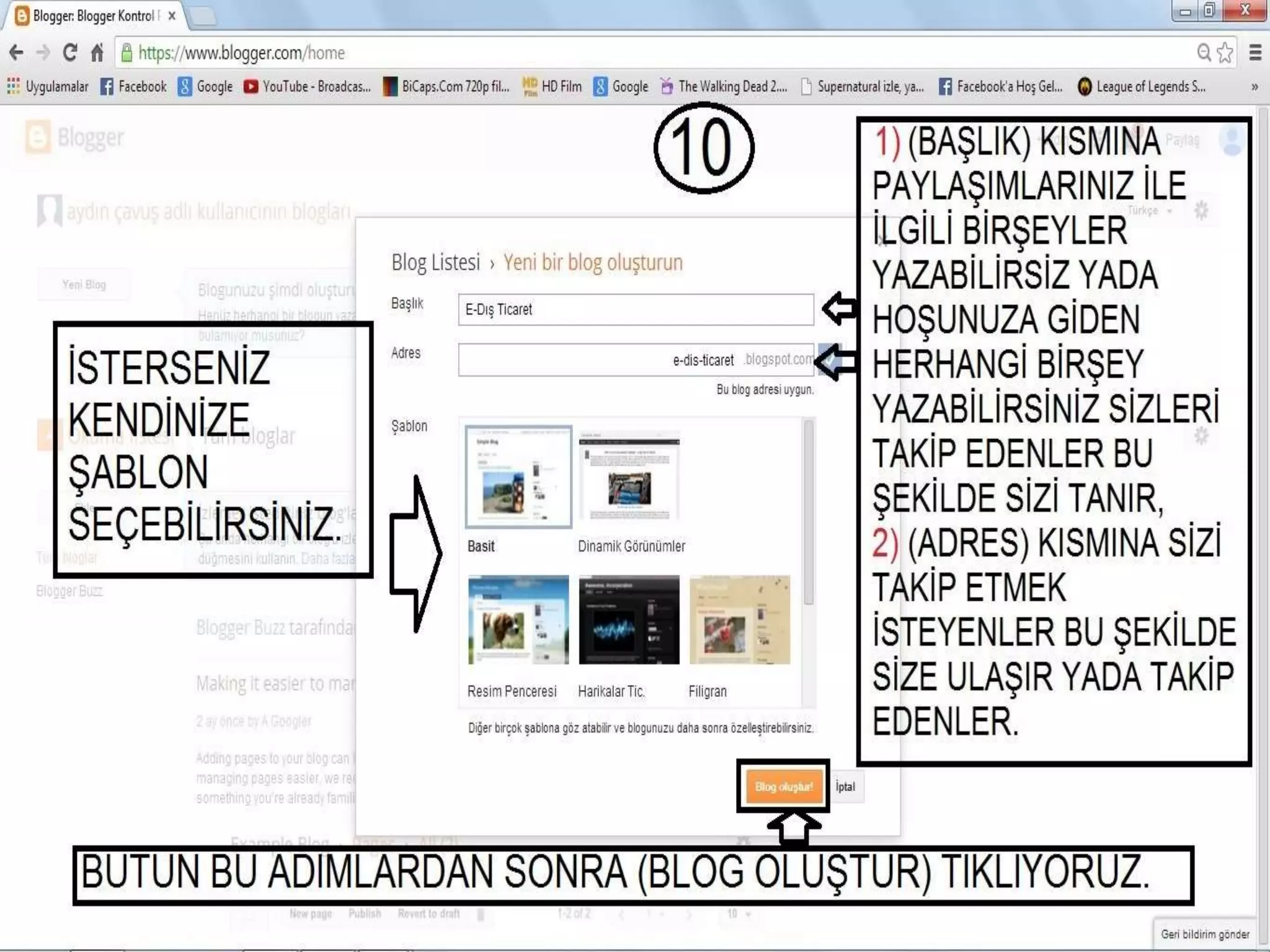 Blog oluşturma resimli anlatım