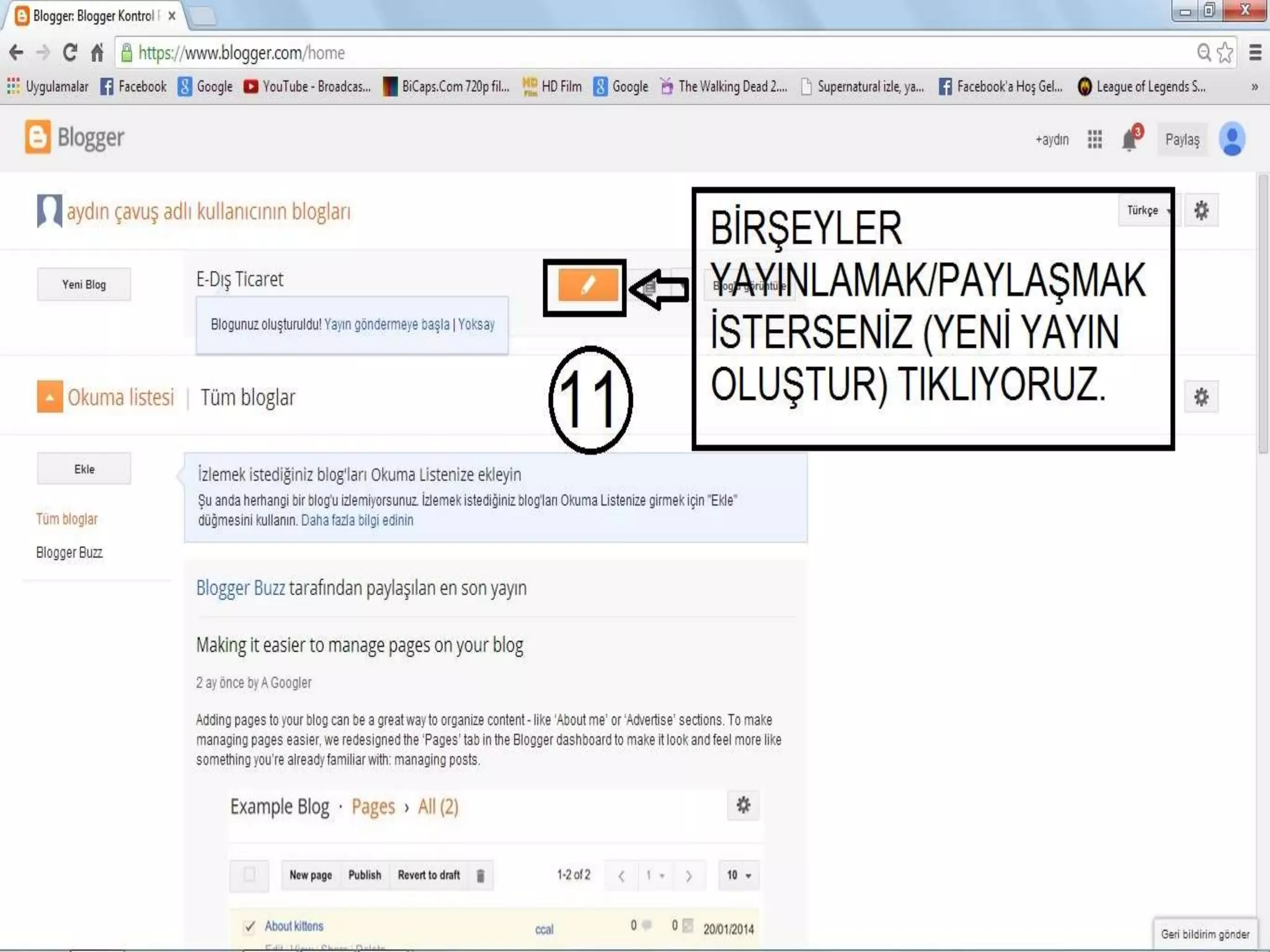 Blog oluşturma resimli anlatım