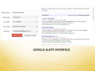 GOOGLE ALERT INTERFACE
 