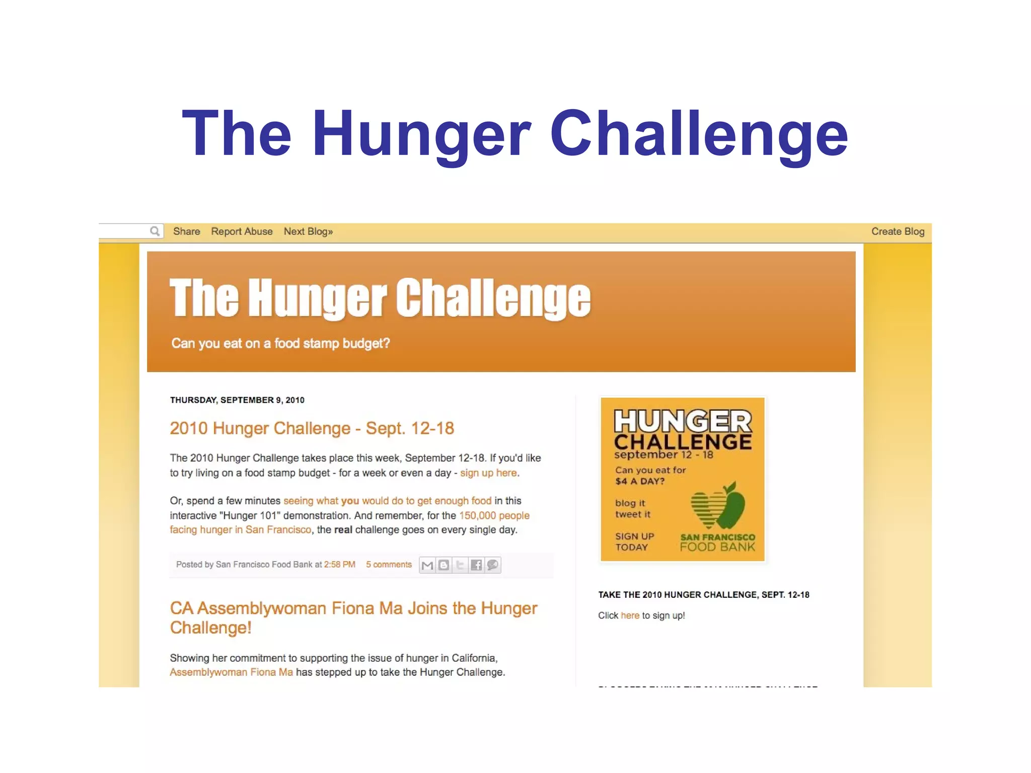 The Hunger Challenge 
