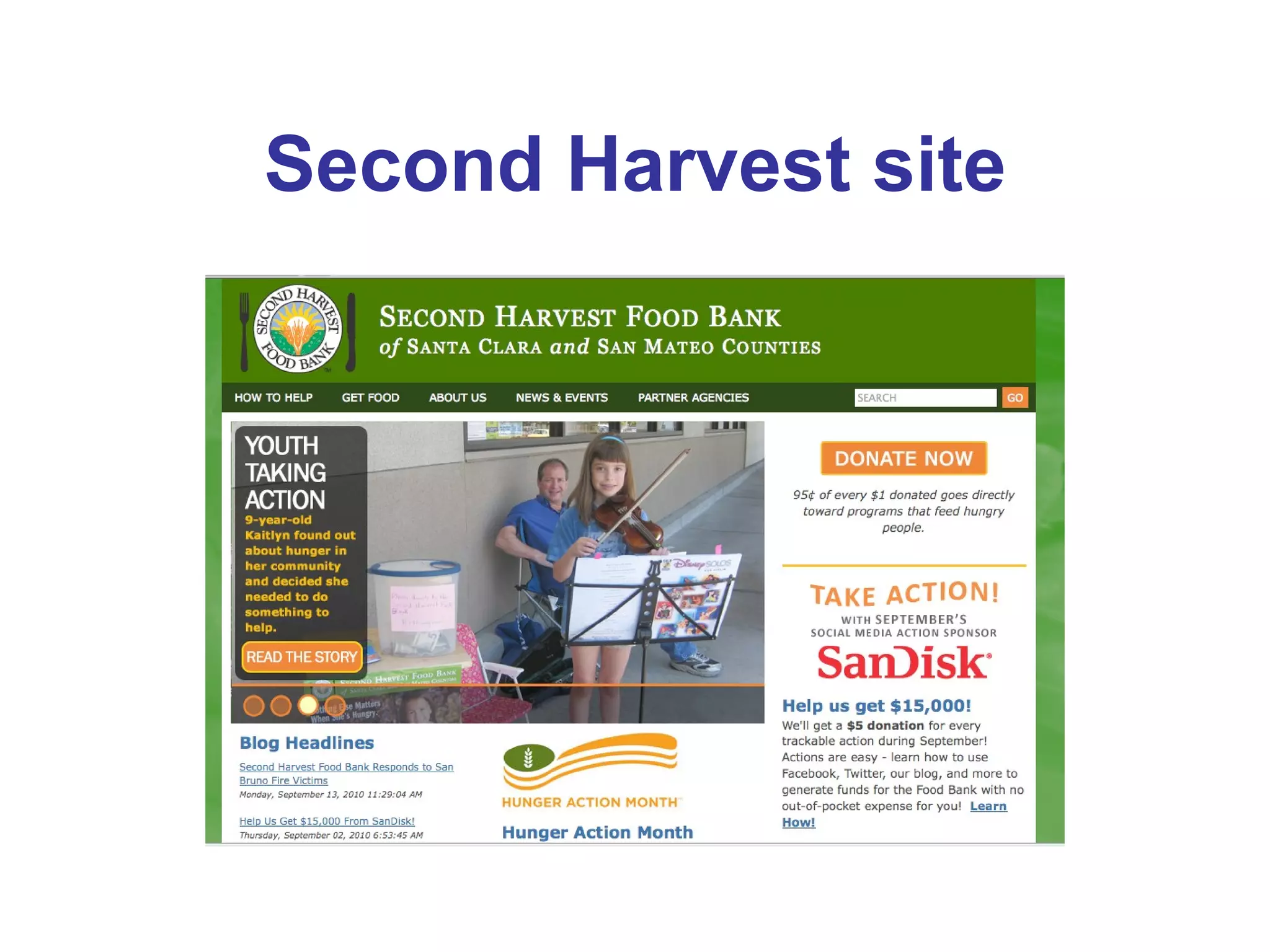 Second Harvest site 