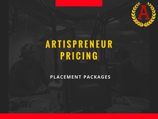 A R T I S P R E N E U R
P R I C I N G
PLACEMENT PACKAGES
 