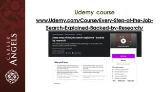 Udemy course
www.Udemy.com/Course/Every-Step-of-the-Job-
Search-Explained-Backed-by-Research/
 