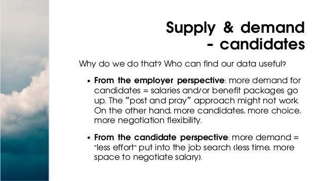 From the employer perspective: more demand for
candidates = salaries and/or benefit packages go
up. The “post and pray” ap...