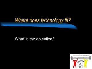 Where does technology fit? What is my objective? 