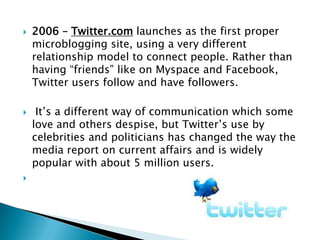 Timeline of Social Networking Sites | PPTX