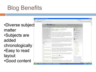 Blog BenefitsDiverse subject matter