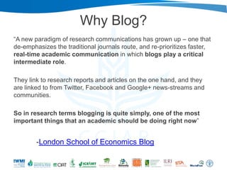 Nairobi ILRI-WLE: Blogging for Impact 