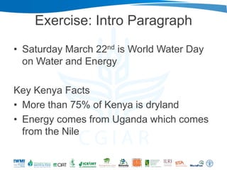 Nairobi ILRI-WLE: Blogging for Impact 