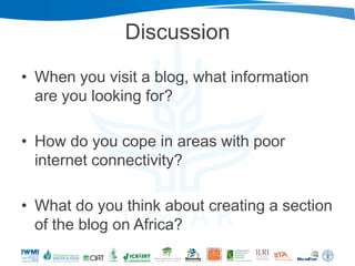 Nairobi ILRI-WLE: Blogging for Impact 
