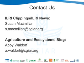 Nairobi ILRI-WLE: Blogging for Impact 