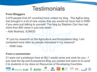 Nairobi ILRI-WLE: Blogging for Impact 