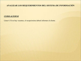 ANALIZAR LOS REQUERIMIENTOS DEL SISTEMA DE INFORMACIÓNCURSO NORMAL DE EVENTOS