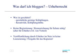 Bloggen & Recht auf der re-publica09