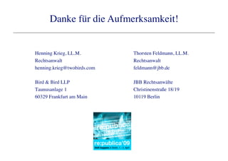 Bloggen & Recht auf der re-publica09