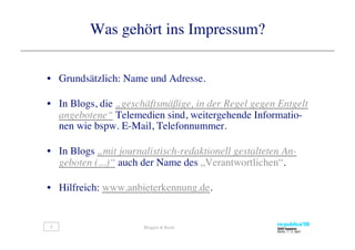 Bloggen & Recht auf der re-publica09