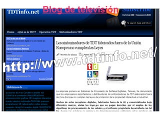 Blog de televisión http://www.tdtinfo.net/ 