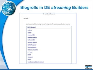 Blogrolls in DE  streaming  Builders 