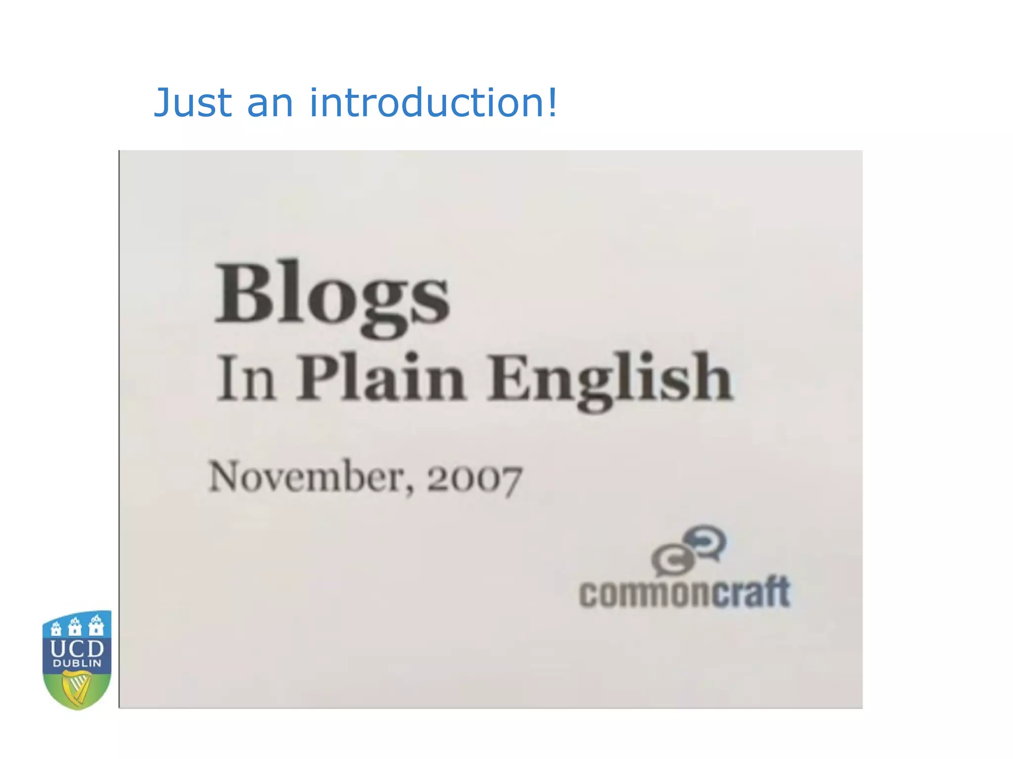 Just an introduction! 