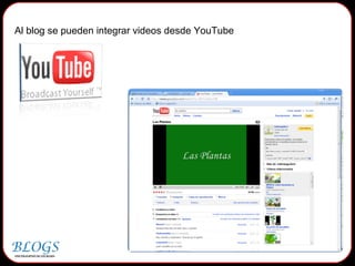 Al blog se pueden integrar videos desde YouTube 