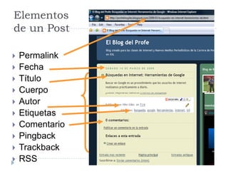 Blogs – La Historia (1994)Justin Hall es considerado el “padre” de los Blogs. Mantuvo por once años su blog (www.links.net) llamado “Justin's Links from the Underground”.