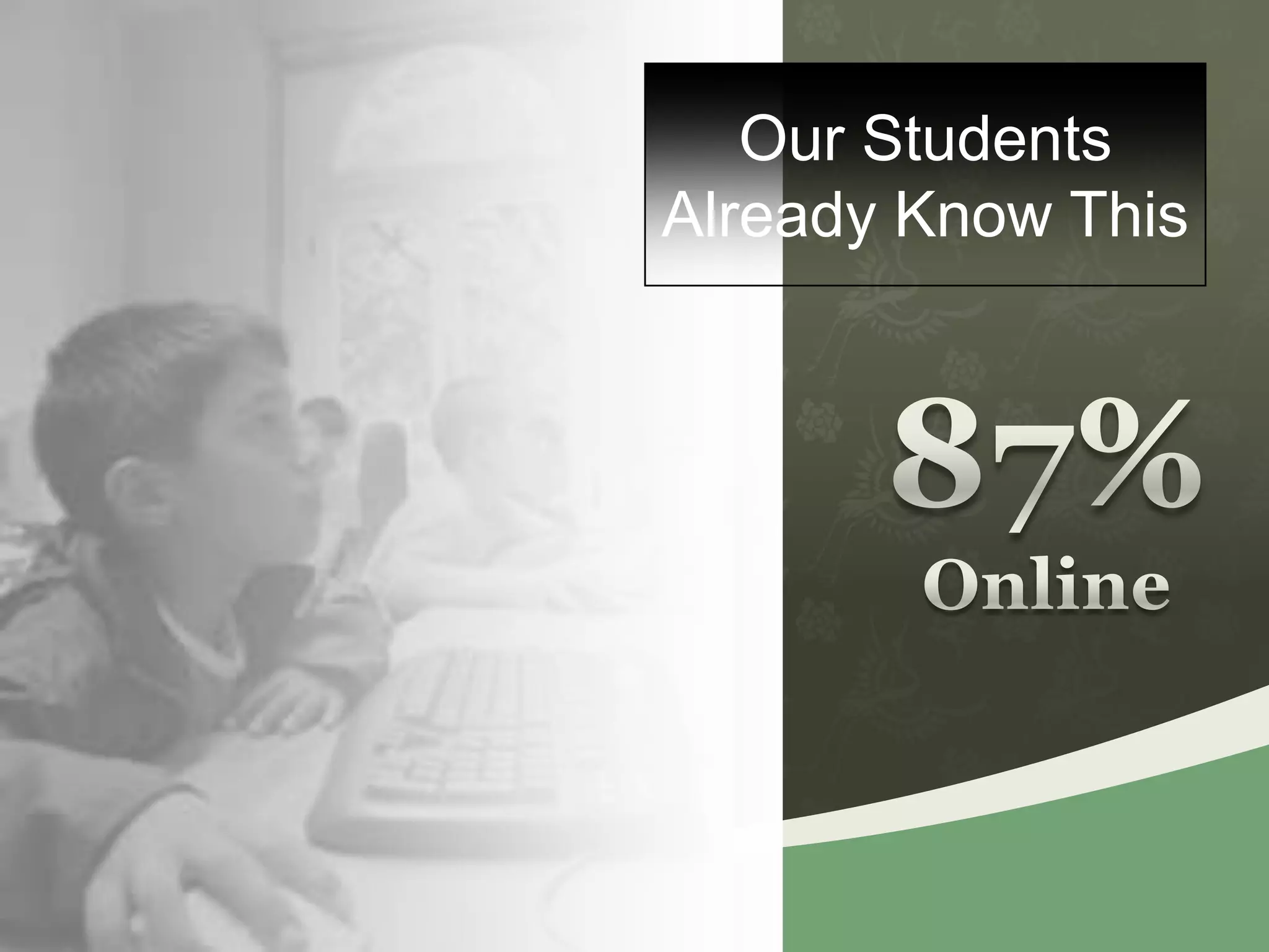 Our Students Already Know This87%Online