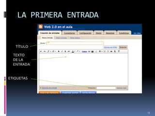 DISEÑO DEL BLOG	Pinchando en el botón “Diseño” – arriba a la derecha se nos abrirá la zona de administración, que dispone del siguiente menú:Con esta consola podemos configurar muchos aspectos de nuestro blog, además de dotarlo de contenidos. 18
