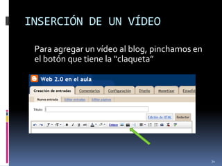 ENLACE AL BLOG DEL CURSO:Aquí escribimos el texto que  se verá en el blog. Por ejemplo: “Web 2.0 en el aula”En esta casilla escribimos la dirección web a la que queremos redireccionar, en este casohttp://cursoatenea2011.blogspot.com29