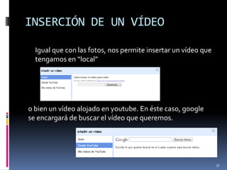 INSERTAR UNA FOTOGRAFÍAel botón           nos permite insertar una fotografía30