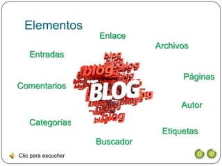 Elementos
                     Enlace
                                Archivos
    Entradas

                                      Páginas
Comentarios

                                      Autor

    Categorías
                                 Etiquetas
                     Buscador
Clic para escuchar
 