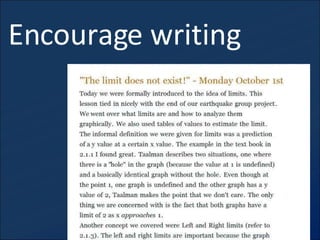 Encourage writing 