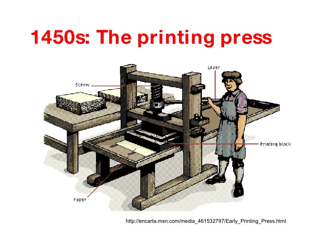 1450s The printing press