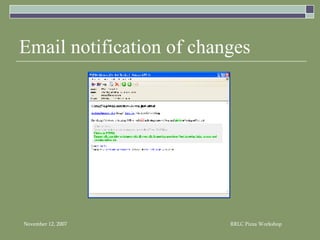Email notification of changes 