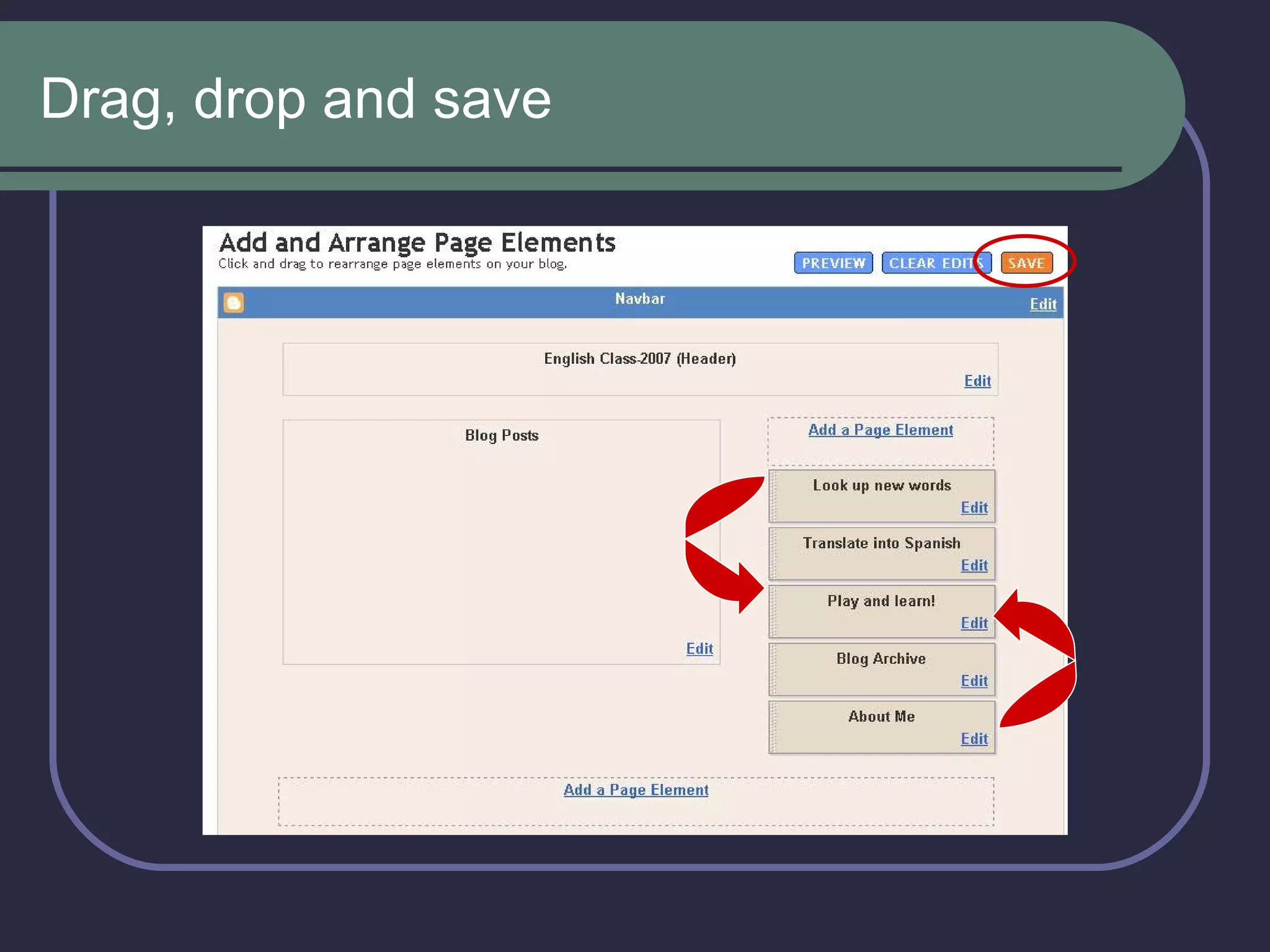 Drag, drop and save 