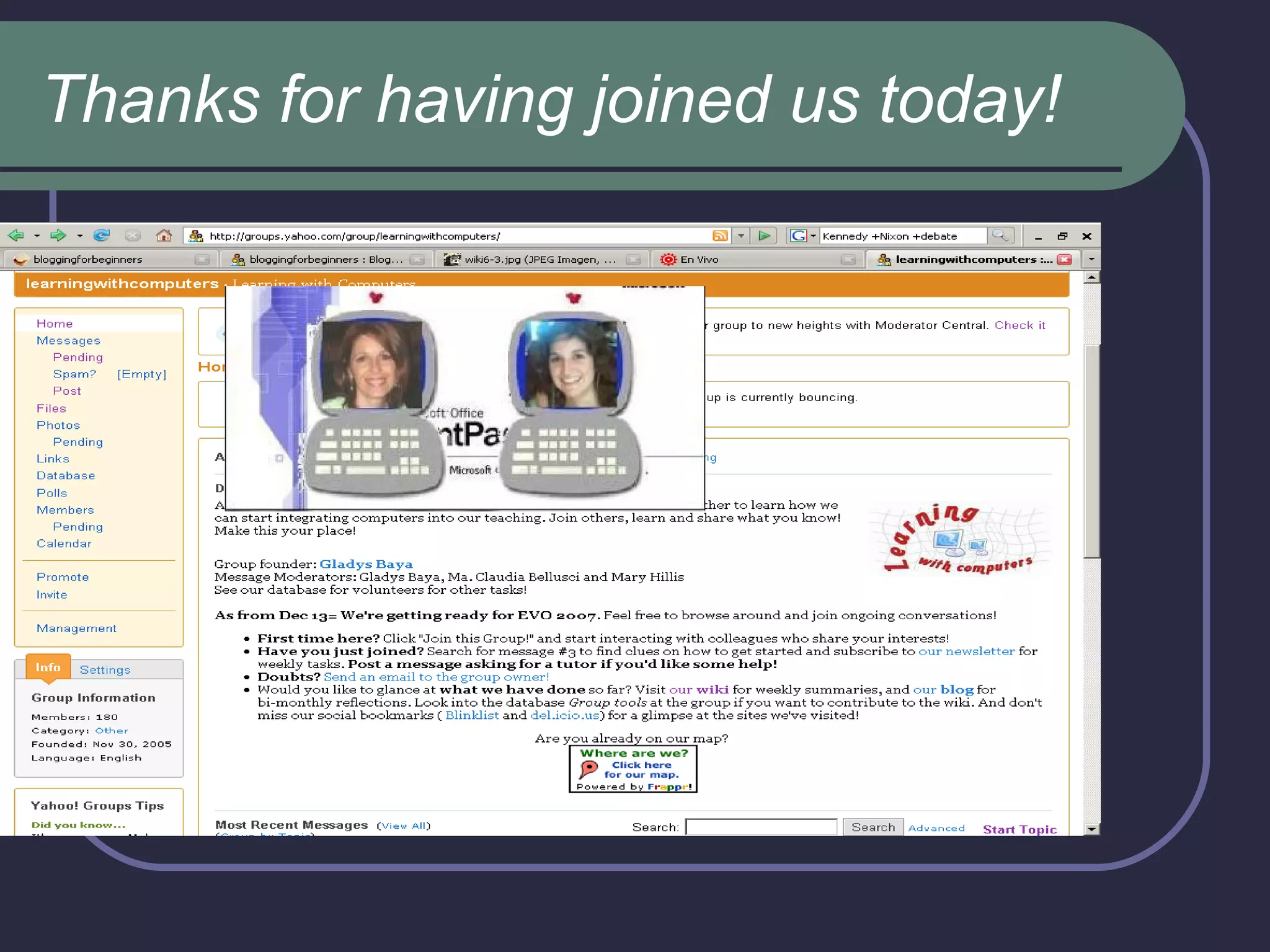 Thanks for having joined us today! 