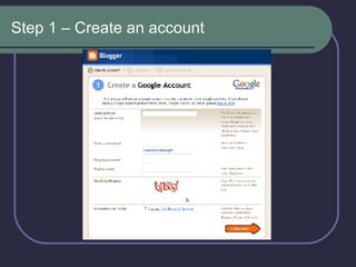 Step 1 – Create an account 