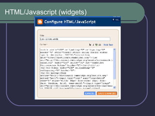 HTML/Javascript (widgets) 