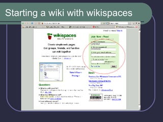 Starting a wiki with wikispaces 