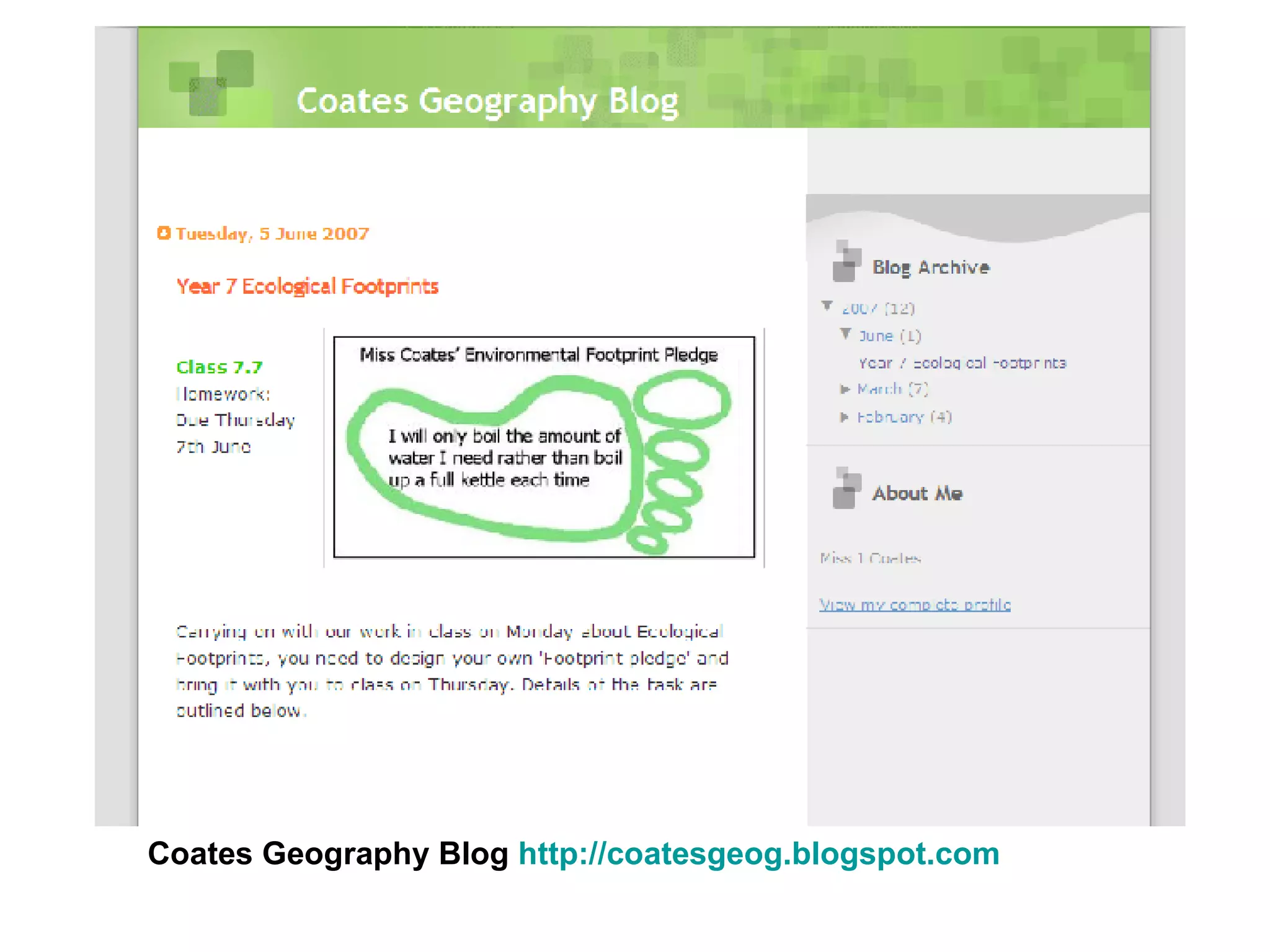 Coates Geography Blog  http://coatesgeog.blogspot.com   