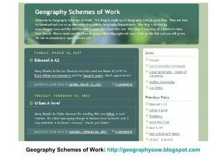 Geography Schemes of Work:  http://geographysow.blogspot.com   