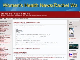 Women's Health News(Rachel Walden) 
