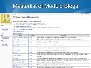 Masterlist of MedLib Blogs 